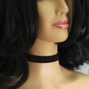 Black Velvet Choker Adjustable Length Trendy black velvet Chokers (#33)